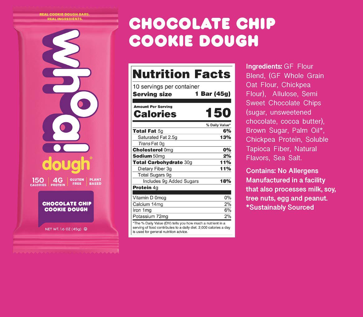 Whoa Dough | Chocolate Chip Cookie Dough, 4 Bars